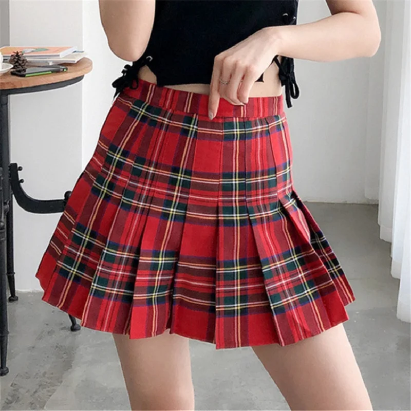 New Women's Plaid Pleated cute Skirt Falda Corta Women's Courtyard Wind Anti-glare High Waist Tennis Skirt Tenis De Mujer
New Women's Plaid Pleated cute Skirt Falda Corta Women's Courtyard Wind Anti-glare High Waist Tennis Skirt Tenis De Mujer