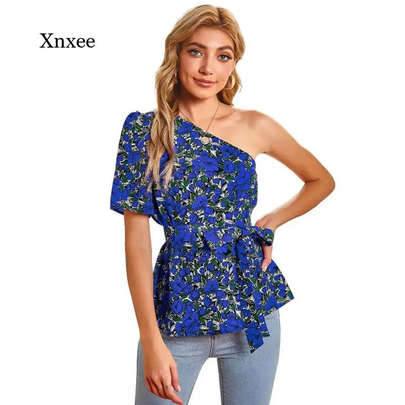 One Shoulder Flower Print T-Shirt Ladies Fashion Personality New Summer Top Solid Color Oblique Collar Sexy Strapless Pullover
One Shoulder Flower Print T-Shirt Ladies Fashion Personality New Summer Top Solid Color Oblique Collar Sexy Strapless Pullover