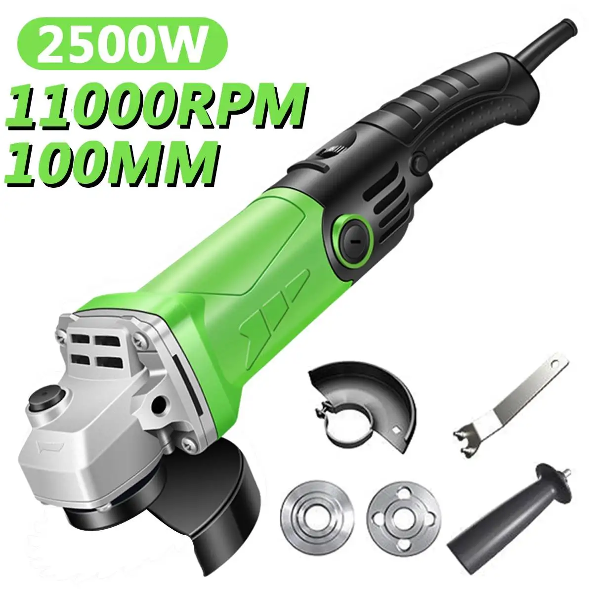 2500W 11000RPM 100mm Electric Angle Grinder 6 Speed Variable Cutting Grinding Metal Stone Woodworking Carpentry Power Tool 
2500W 11000RPM 100mm Electric Angle Grinder 6 Speed Variable Cutting Grinding Metal Stone Woodworking Carpentry Power Tool