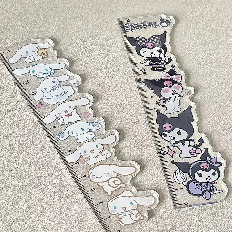 15CM Kawaii Sanrio Ruler Kuromi Cinnamoroll Cartoon Cute Acrylic Scale Learning Stationery Office Supplies Gifts for Kids
15CM Kawaii Sanrio Ruler Kuromi Cinnamoroll Cartoon Cute Acrylic Scale Learning Stationery Office Supplies Gifts for Kids