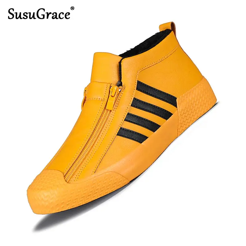 Susugrace High Top Mens Fashion Sneaker Classic Casual Men's Striped Shoes Outdoor Plush Warm Lined Microfiber Male Footwear 
Susugrace High Top Mens Fashion Sneaker Classic Casual Men's Striped Shoes Outdoor Plush Warm Lined Microfiber Male Footwear
