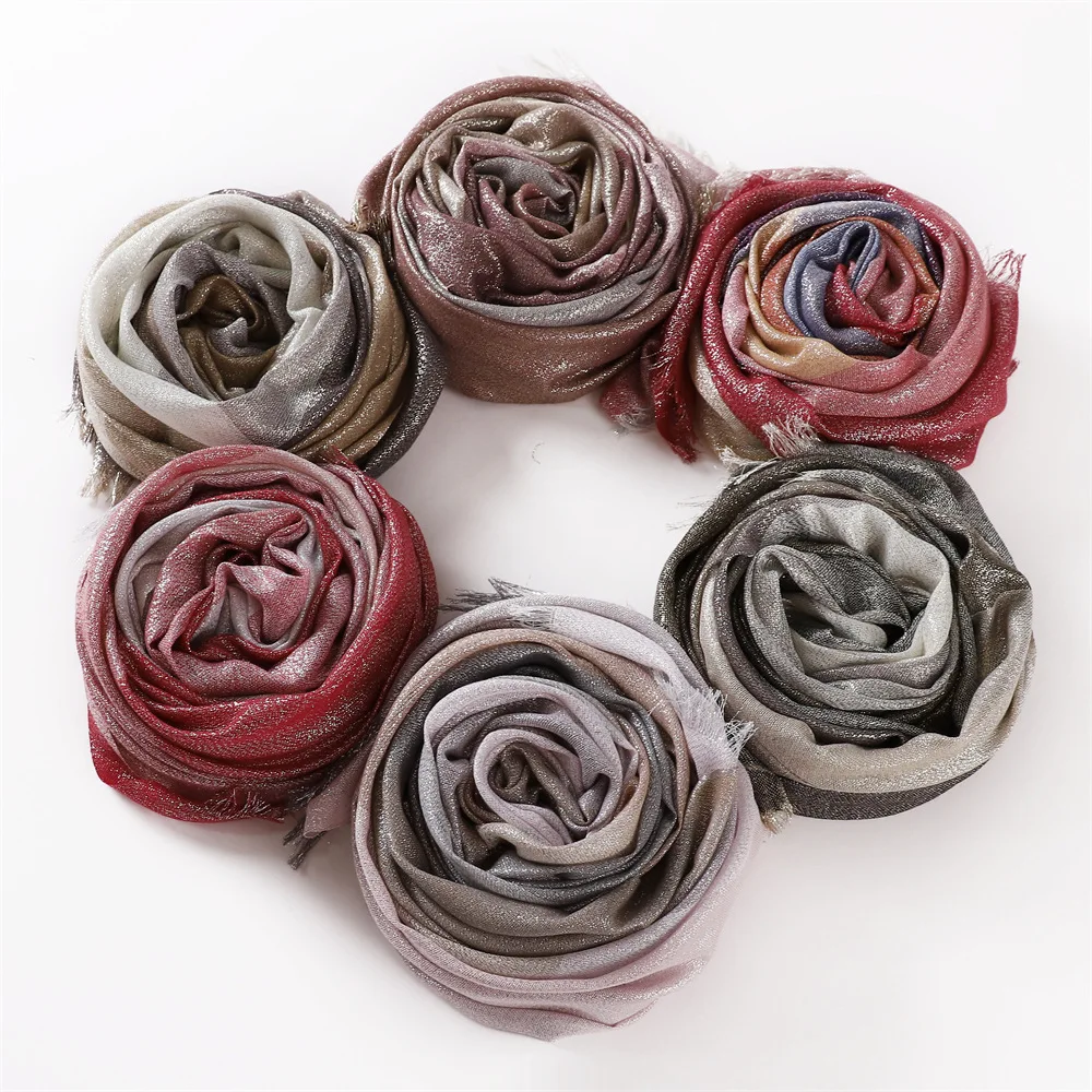 Fashion Gradient Rayon Cotton Silver Grid Hijab Shawls Scarf Women Solid Color Head Wraps Women Hijabs Scarves Ladies Foulard
Fashion Gradient Rayon Cotton Silver Grid Hijab Shawls Scarf Women Solid Color Head Wraps Women Hijabs Scarves Ladies Foulard