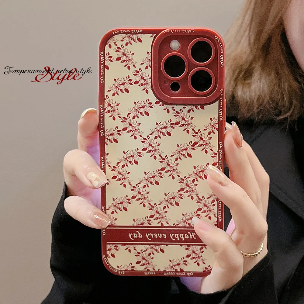 22 New IPhone Vintage Burgundy Flower Case For iPhone 11 12 13 Pro MAX MINI X XS MAX XR 7 8 PLUS Women's Cute Frosted Phone Case
22 New IPhone Vintage Burgundy Flower Case For iPhone 11 12 13 Pro MAX MINI X XS MAX XR 7 8 PLUS Women's Cute Frosted Phone Case