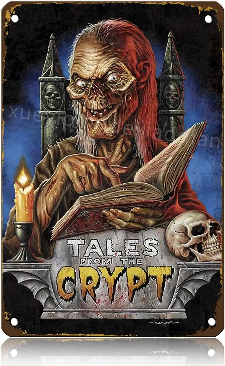 Tles From The Crypt Постер ужасов для телевизора Metl Tn Sgn Vntge Wll Декор 12x8 nches-2