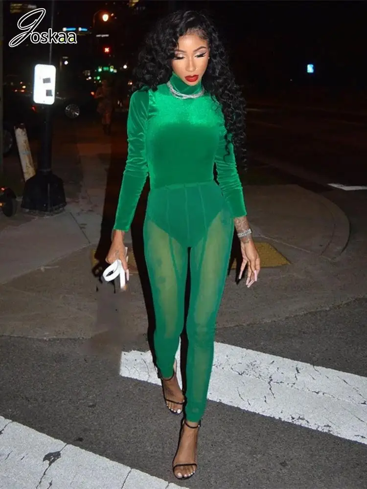 Joskaa Sexy Street Two Piece Set Women Velvet Turtleneck Long Sleeve Bodysuits and Mesh Leggings Matched 2023 Night Club Outfits
Joskaa Sexy Street Two Piece Set Women Velvet Turtleneck Long Sleeve Bodysuits and Mesh Leggings Matched 2023 Night Club Outfits