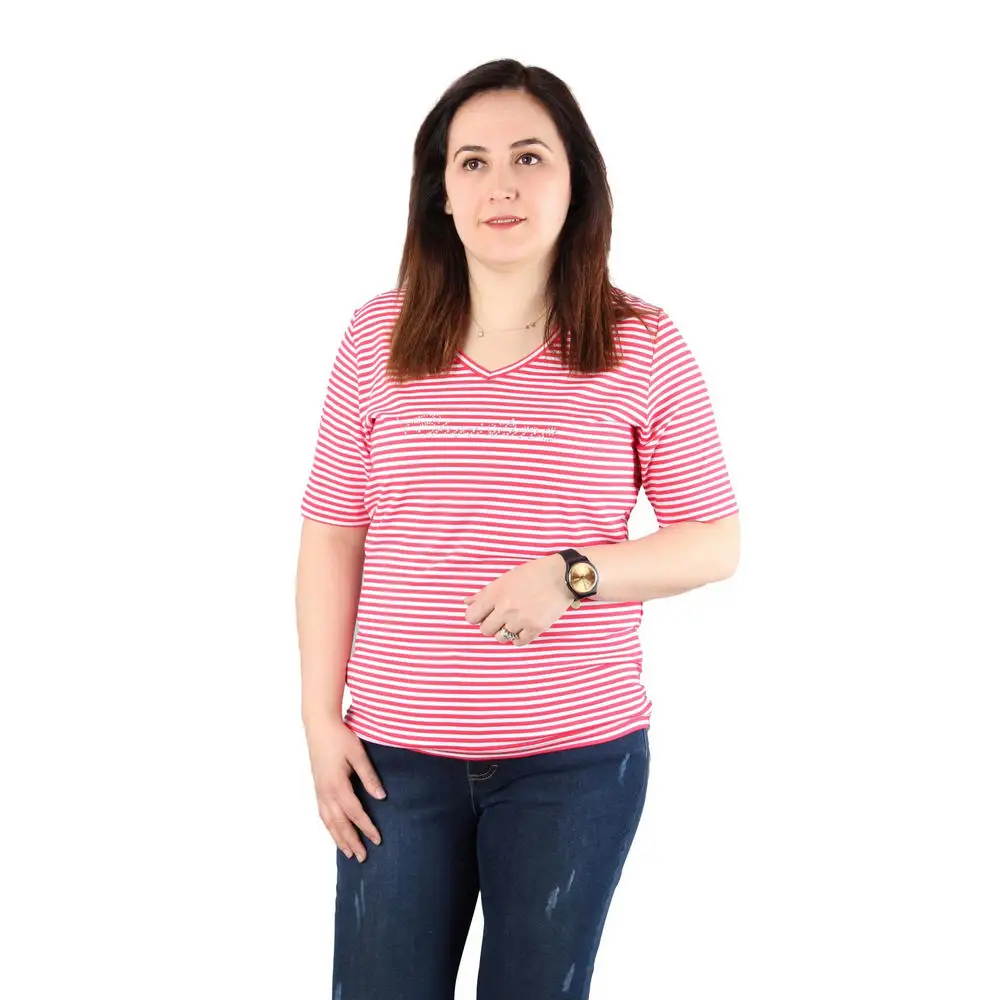 Fangka women plus size blouse CcAnka V neck short sleeve striped combed sports Basic coral Mint
Fangka women plus size blouse CcAnka V neck short sleeve striped combed sports Basic coral Mint