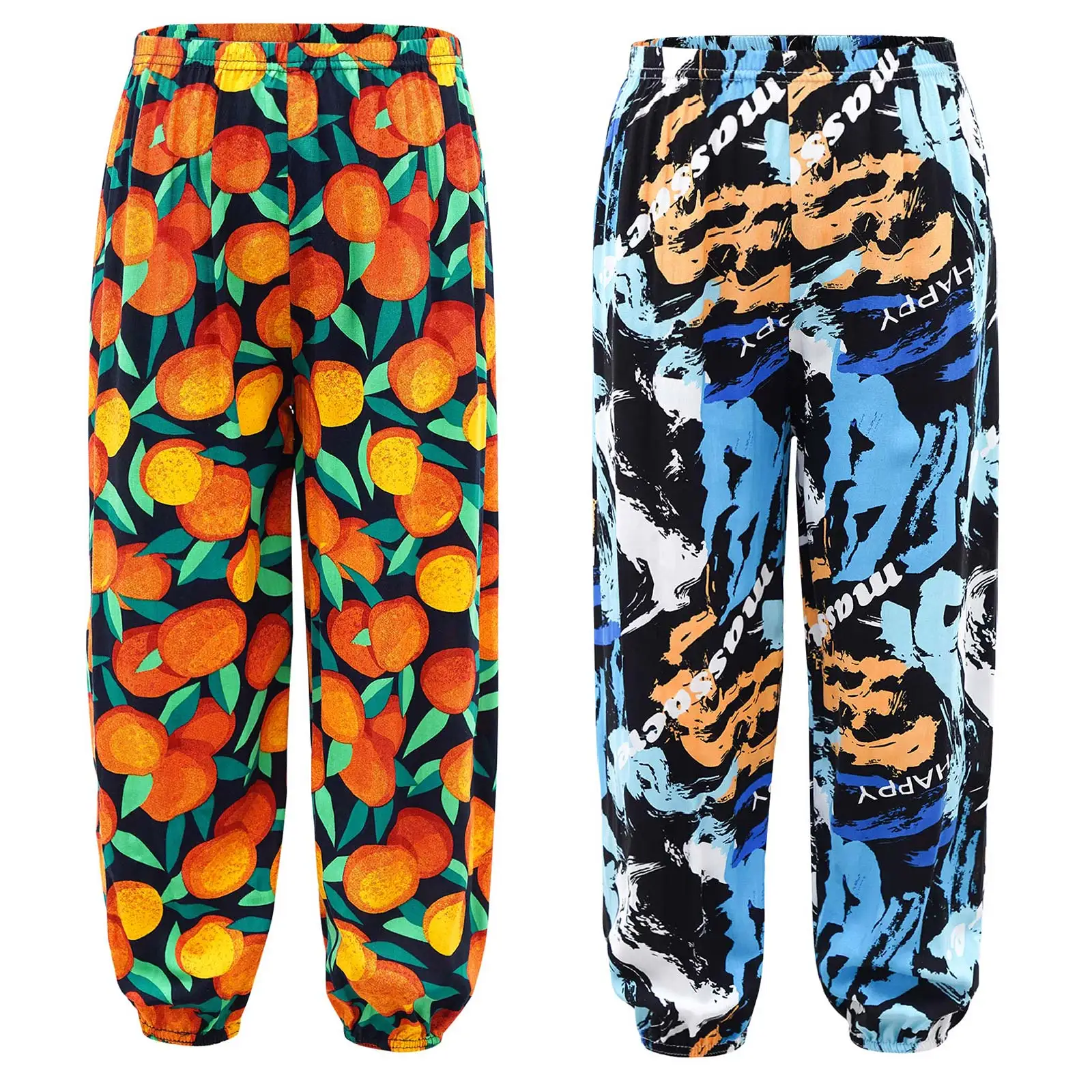 Girls Stylish Casual Costume Kids Elastic Waist Pattern Print Cool Fabric Ultra-thin Long Pants Loose Beachwear Home Street wear
Girls Stylish Casual Costume Kids Elastic Waist Pattern Print Cool Fabric Ultra-thin Long Pants Loose Beachwear Home Street wear