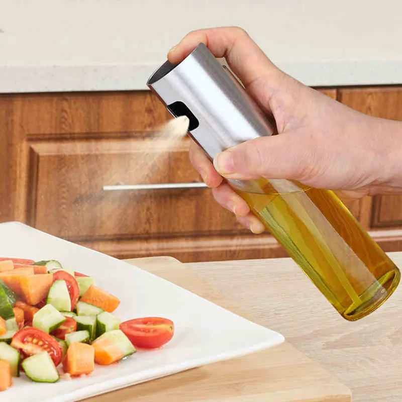 100ML Useful Stainless Steel Glass Oil Pump Spray Fine Bottle Olive Can Seasoning Vinegar Spraying Kitchen Cooking Tools
100ML Useful Stainless Steel Glass Oil Pump Spray Fine Bottle Olive Can Seasoning Vinegar Spraying Kitchen Cooking Tools
