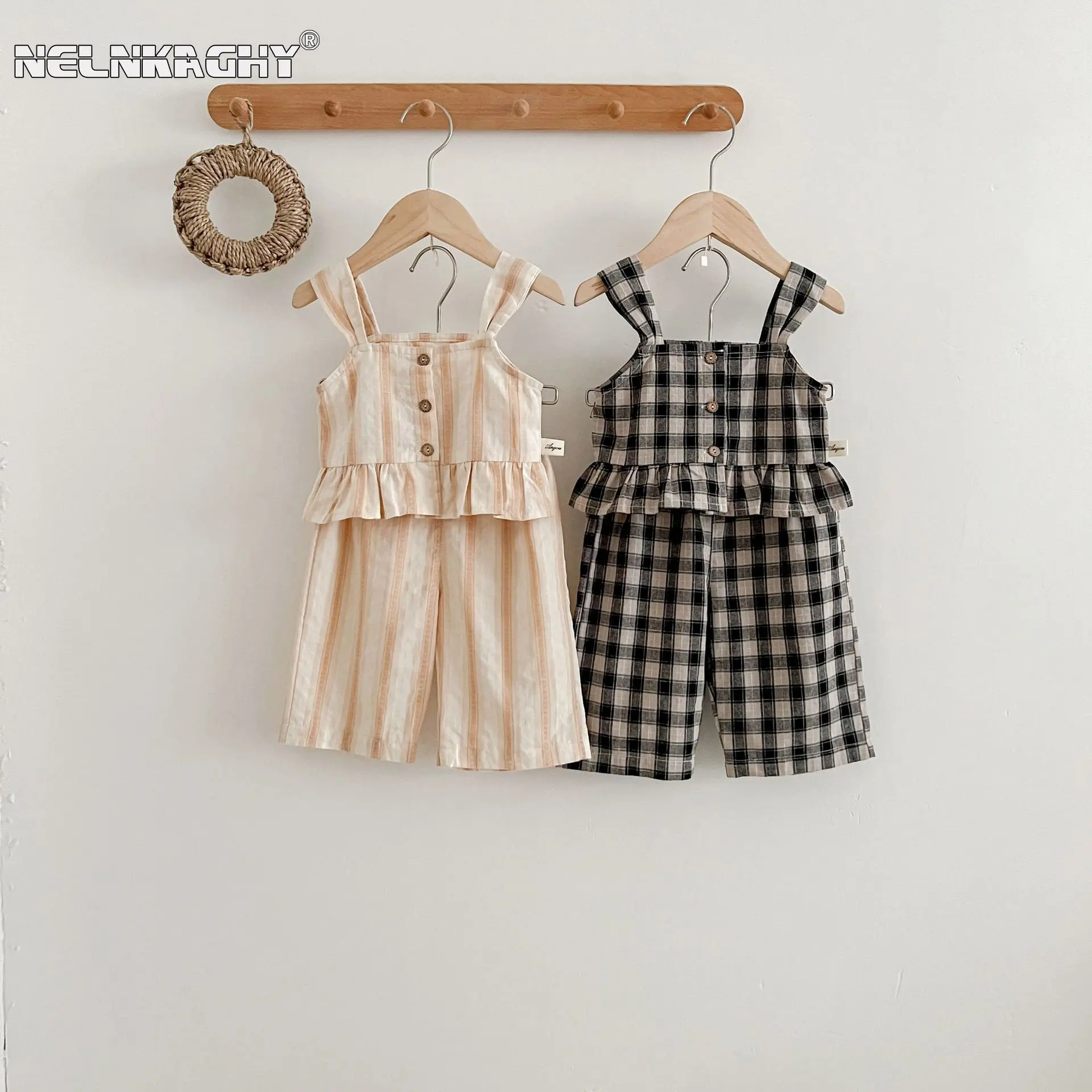 Summer Kids Baby Girls Sling Plaid Top Vest + Pants Toddler Infant Cotton Clothing Children Fashion Thin Set 2pcs
Summer Kids Baby Girls Sling Plaid Top Vest + Pants Toddler Infant Cotton Clothing Children Fashion Thin Set 2pcs