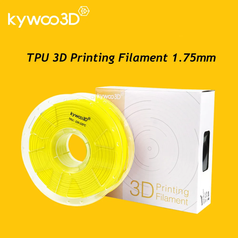 

kywoo3D Flexible TPU Filament 1.75mm 1KG ±0.02mm Non-toxic Environmental 3D Printing Materials for FDM 3D Printers and 3D Pen