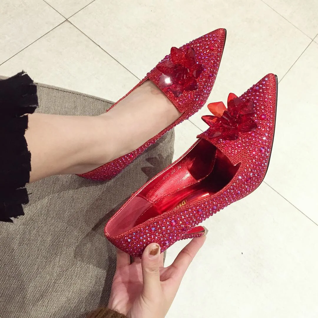 Bridal Shoes High Heels Stiletto Shallow Mouth Sandals Ladies Branded Pumps Pointed Wedge 2022 Lace-Up Slip On Bride Fine Crysta
Bridal Shoes High Heels Stiletto Shallow Mouth Sandals Ladies Branded Pumps Pointed Wedge 2022 Lace-Up Slip On Bride Fine Crysta