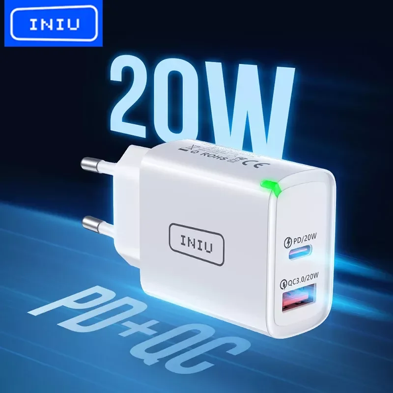 INIU LED USB Type C Charger 20W PD 3.0 QC4.0 Fast Charging Phone Charger For iPhone 13 12 11 Pro Max Samsung S21 Huawei Xiaomi
INIU LED USB Type C Charger 20W PD 3.0 QC4.0 Fast Charging Phone Charger For iPhone 13 12 11 Pro Max Samsung S21 Huawei Xiaomi