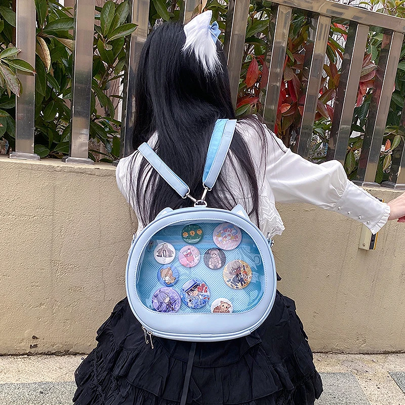 3 Ways JK Ita Backpacks Women Kawaii Cat Transparent PVC Messenger Bag Sweet Lolita Shoulder Bag and Jelly Wallet for Girls
3 Ways JK Ita Backpacks Women Kawaii Cat Transparent PVC Messenger Bag Sweet Lolita Shoulder Bag and Jelly Wallet for Girls