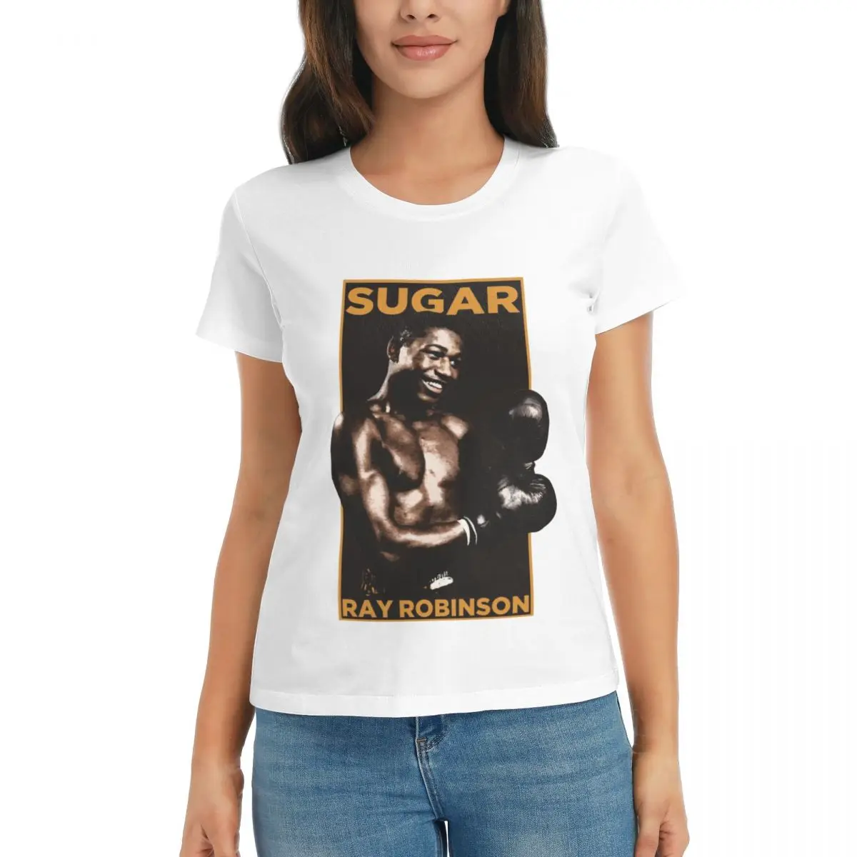 

Movement US USA 3 Sugars And Rays And Robinsons America Boxing T-shirts White Novelty High grade Home Eur Size