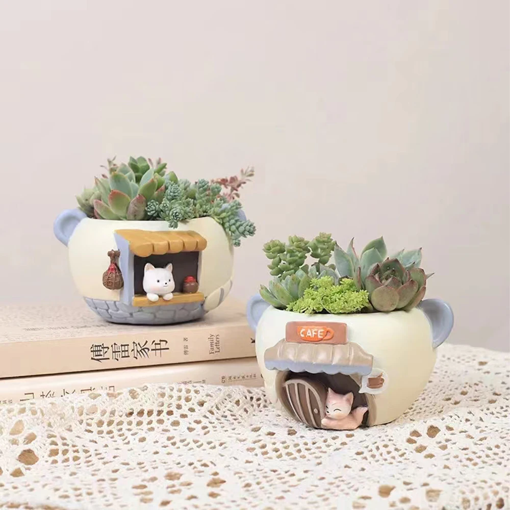 Creative Planter for Succulent Air Plants Resin Flower Pot Decorative Ornament Fairy Garden Cat Fox Figurines Cute Pencil Holder
Creative Planter for Succulent Air Plants Resin Flower Pot Decorative Ornament Fairy Garden Cat Fox Figurines Cute Pencil Holder