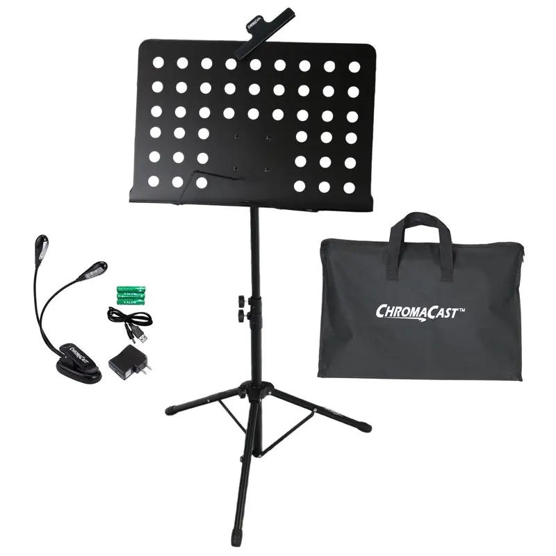 Pro Series Metal Music Stand Performance Pack with Carry Bag, Music Sheet Clip and Clip On Adjustable Light
Pro Series Metal Music Stand Performance Pack with Carry Bag, Music Sheet Clip and Clip On Adjustable Light