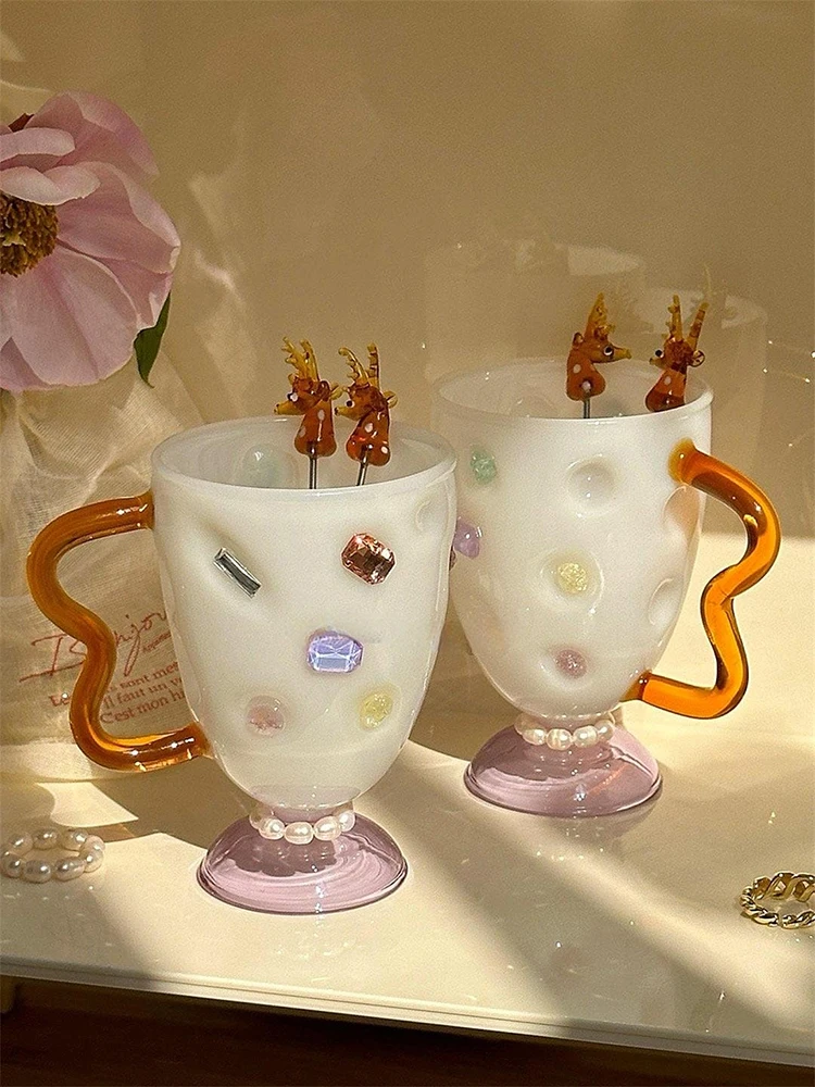Original Design Color Gem Glass Cup with Small Pearl Necklace Decorative Heat-resistant Coffee Mug Nordic Milk Water Cups Wine
Original Design Color Gem Glass Cup with Small Pearl Necklace Decorative Heat-resistant Coffee Mug Nordic Milk Water Cups Wine