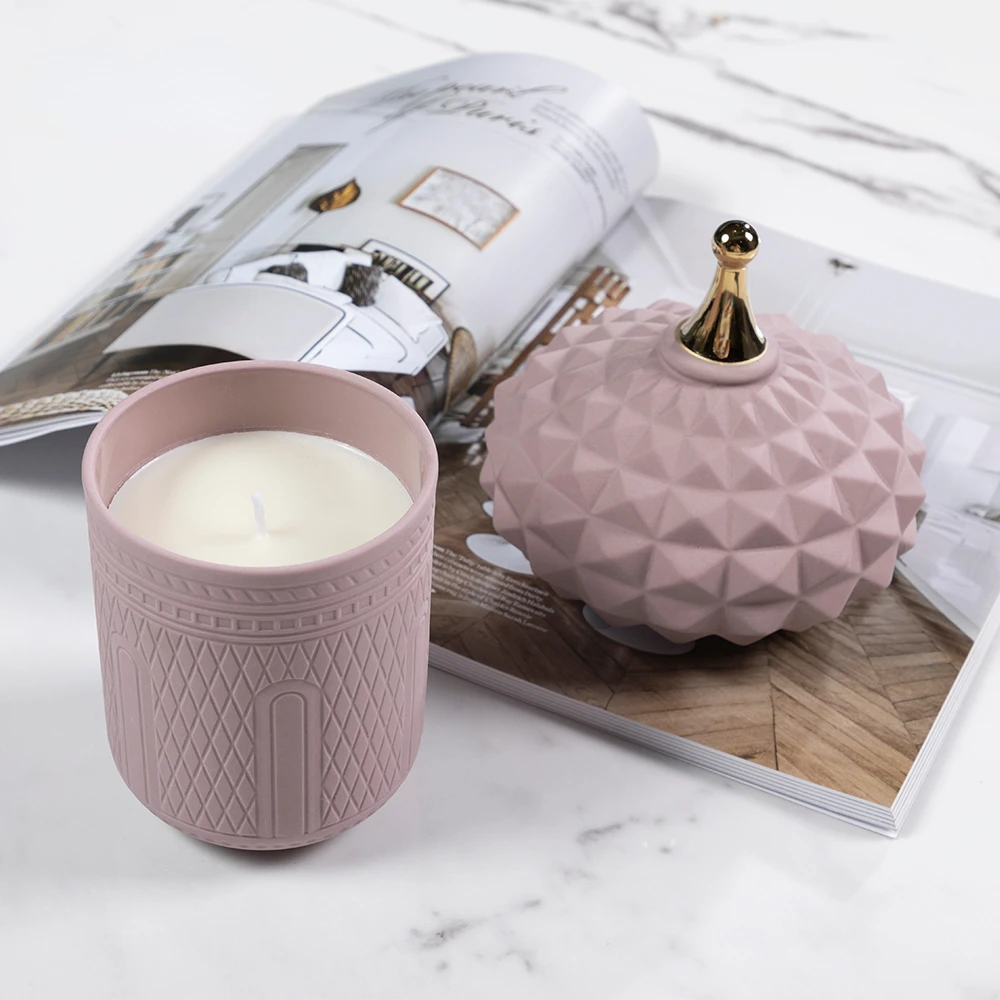 

3D geometric luxury nordic castle jar unique novel italian design jars metal candle holder for candle holders