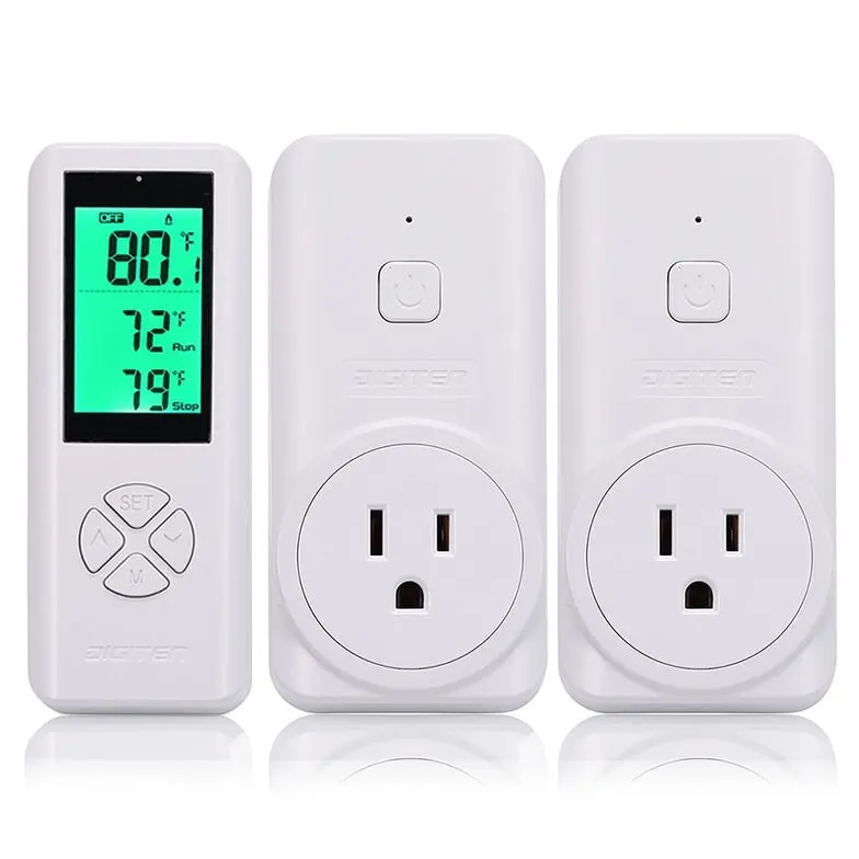 Wireless Thermostat Outlet (With 2 Receivers) Plug-in Temperature Controller Greenhouse Temperature Controller Outlet Reptile Th
Wireless Thermostat Outlet (With 2 Receivers) Plug-in Temperature Controller Greenhouse Temperature Controller Outlet Reptile Th