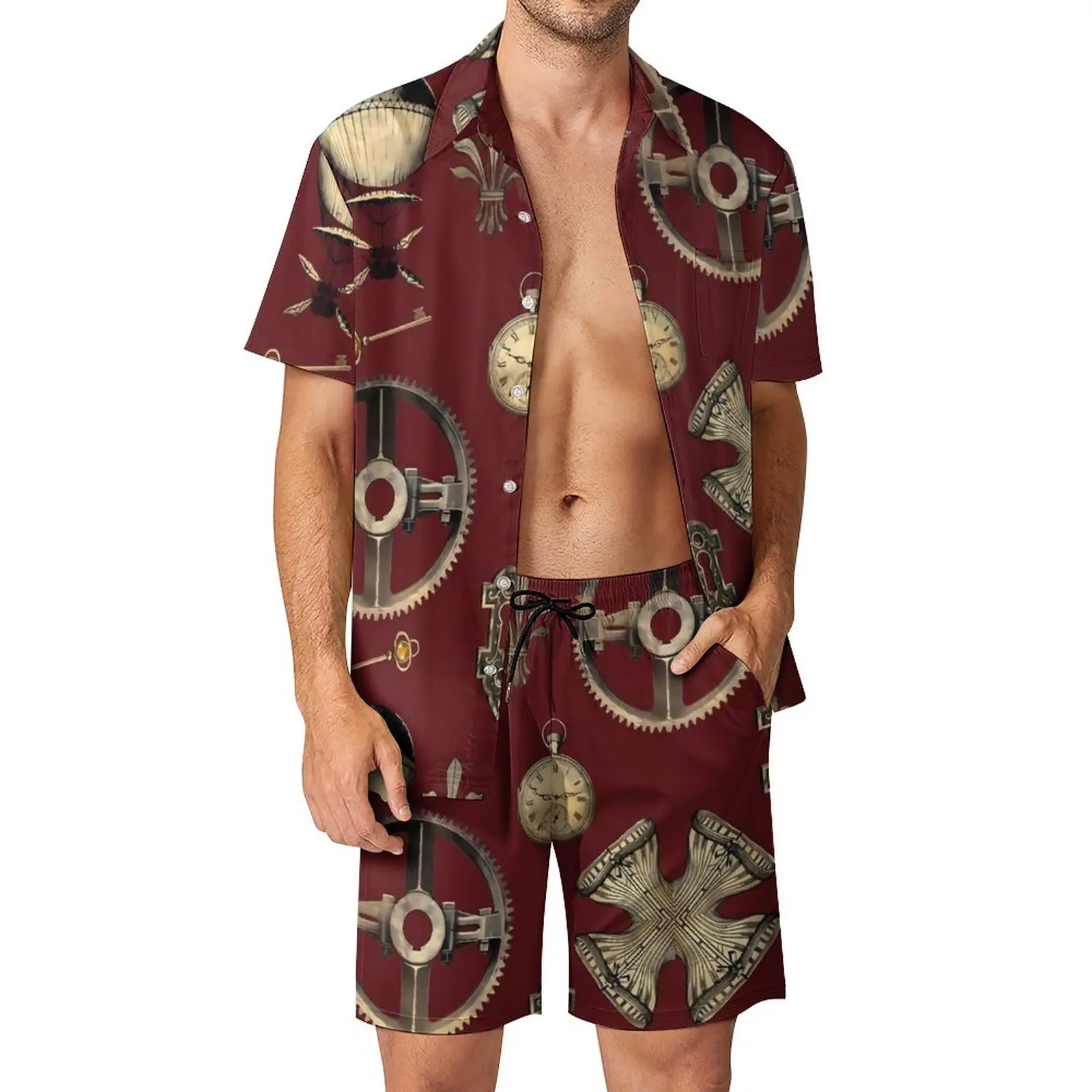 Steampunk Men Sets Gear And Watch Print Casual Shirt Set Cool Beachwear Shorts Summer Graphic Suit 2 Piece Clothing Plus Size
Steampunk Men Sets Gear And Watch Print Casual Shirt Set Cool Beachwear Shorts Summer Graphic Suit 2 Piece Clothing Plus Size