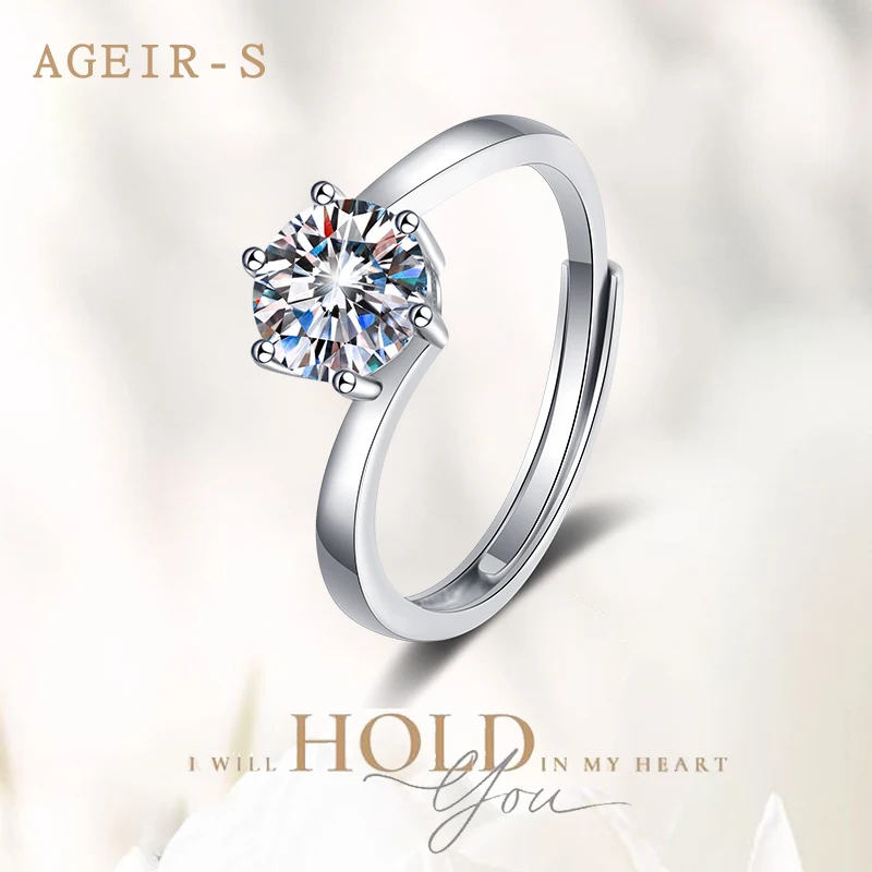 

Женское и мужское кольцо с муассанитом, со сверкающим круглым бриллиантом 1-2 карата, обручальное кольцо из серебра 925 пробы, Z231