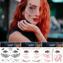 Temporary Tattoos for Men Women Children Horrific Tattoo Sticker Skeleton Instant Stitched Wound Scary Scars for Halloween Decor