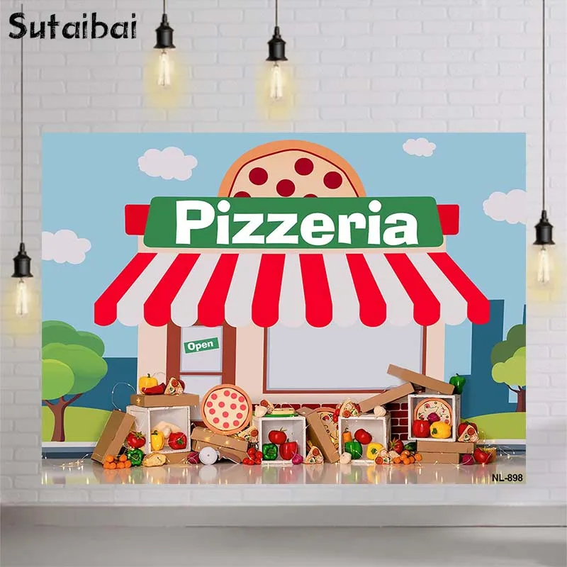 Photography Backdrop Pizza Store Cook Kids Baby Shower Birthday Party Portrait Vegetables Decor Photo Background Studio Props
Photography Backdrop Pizza Store Cook Kids Baby Shower Birthday Party Portrait Vegetables Decor Photo Background Studio Props