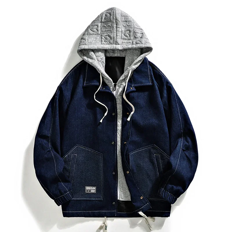 Jaket Denim pria, jaket Denim pria mode Retro, mantel taktis jalanan tinggi, ukuran besar, jaket dua potong palsu, baru, musim
Jaket Denim pria, jaket Denim pria mode Retro, mantel taktis jalanan tinggi, ukuran besar, jaket dua potong palsu, baru, musim