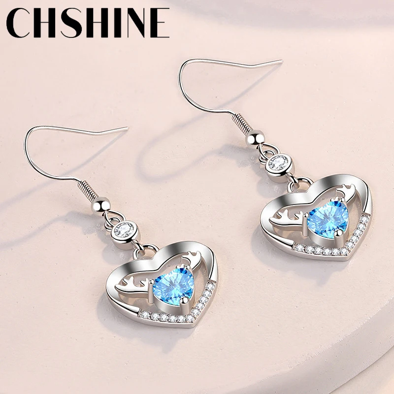 CHSHINE 925 Sterling Silver Antler Heart AAAAA Zircon Earrings For Women Wedding Banquet Fashion Party Lady Gift Jewelry
CHSHINE 925 Sterling Silver Antler Heart AAAAA Zircon Earrings For Women Wedding Banquet Fashion Party Lady Gift Jewelry
