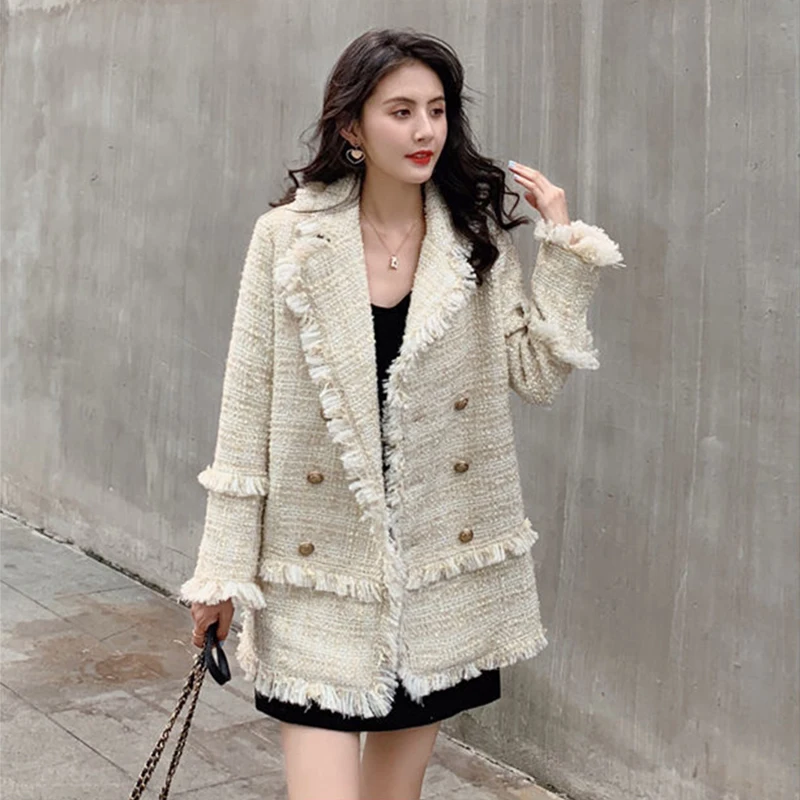 Korean Version of White Suit Jacket Women's 2022 Elegant and Chic Tweed Loose Casual Suit Top Spring and Autumn Coats for Women
Korean Version of White Suit Jacket Women's 2022 Elegant and Chic Tweed Loose Casual Suit Top Spring and Autumn Coats for Women