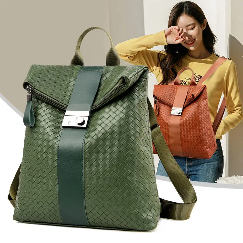 Chuwanglin Women Soft Leather Backpacks Weave Shoulder Bags Sac a Dos Casual Travel Ladies Bagpack Mochilas School Bags 321A1527
Chuwanglin Women Soft Leather Backpacks Weave Shoulder Bags Sac a Dos Casual Travel Ladies Bagpack Mochilas School Bags 321A1527