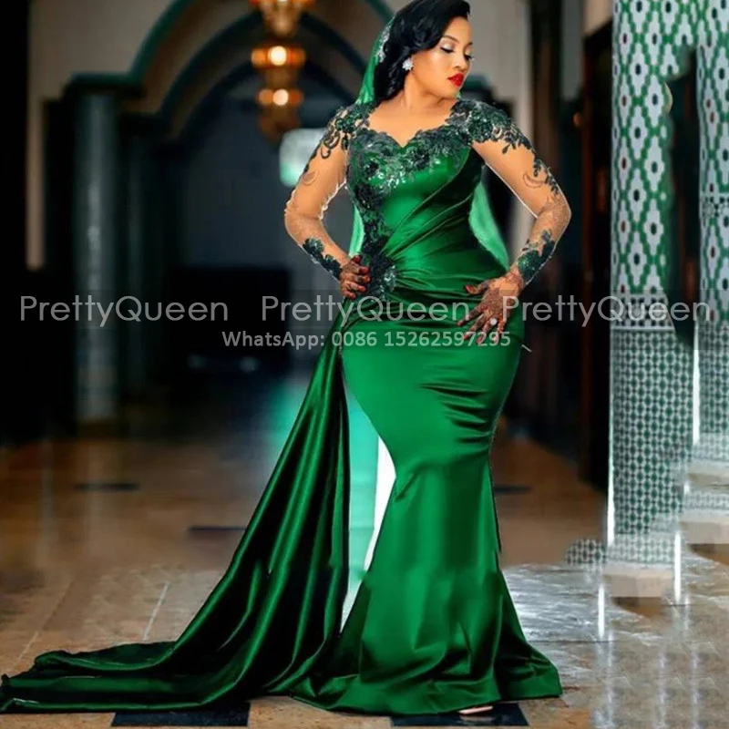 Appliques Sheer Long Sleeves Evening Dresses Mermaid Streamer Square Neck Plus Size Women Sheath Prom Dress Pageant
Appliques Sheer Long Sleeves Evening Dresses Mermaid Streamer Square Neck Plus Size Women Sheath Prom Dress Pageant