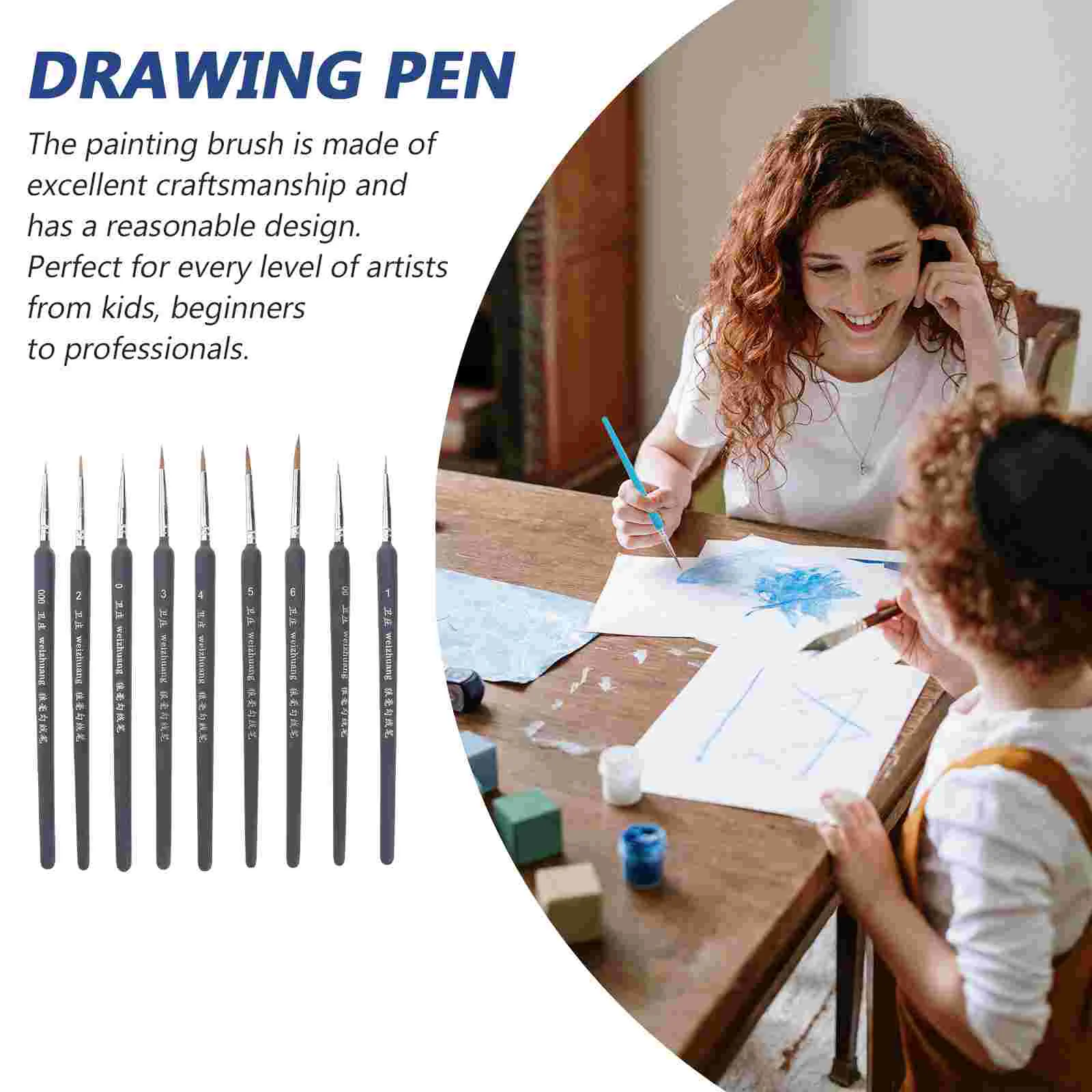 9pcs Detail Brushes Set Fine Painting Brushes Miniature Painting Brushes Painting Supplies for Watercolor Oil paintings
9pcs Detail Brushes Set Fine Painting Brushes Miniature Painting Brushes Painting Supplies for Watercolor Oil paintings