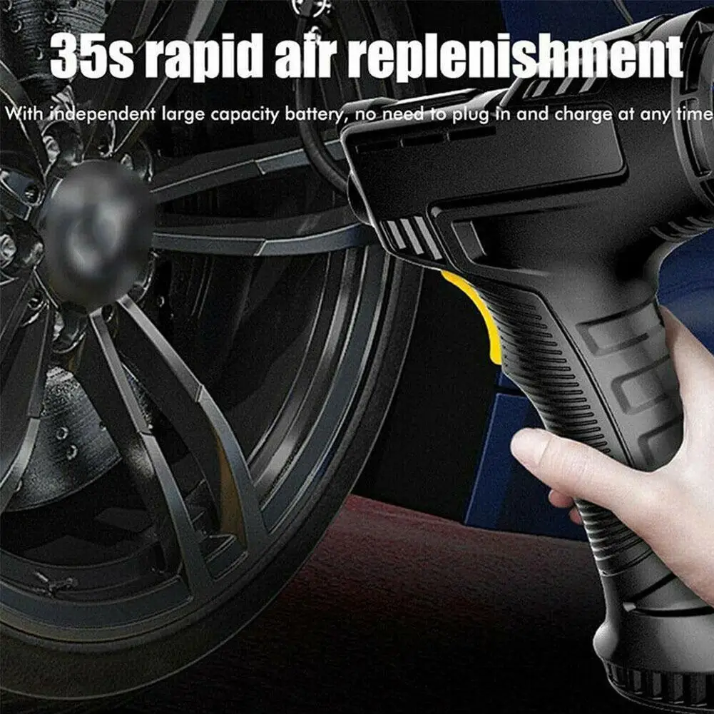 120W Rechargeable Air Compressor Wireless Inflatable Pump Portable Air Pump Car Tire Inflator Digital For Car Bicycle Balls 
120W Rechargeable Air Compressor Wireless Inflatable Pump Portable Air Pump Car Tire Inflator Digital For Car Bicycle Balls