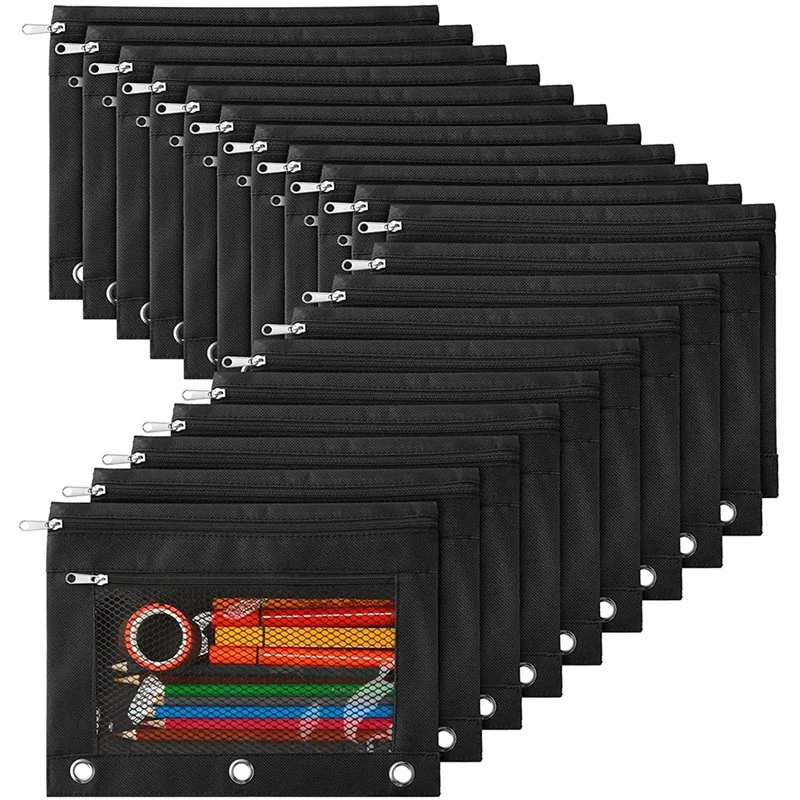 20Pcs Pencil Pouches For 3 Ring Binder Zipper Pencil Pouch Case Bag With 2 Pocket And Mesh Window Binder Pouch
20Pcs Pencil Pouches For 3 Ring Binder Zipper Pencil Pouch Case Bag With 2 Pocket And Mesh Window Binder Pouch