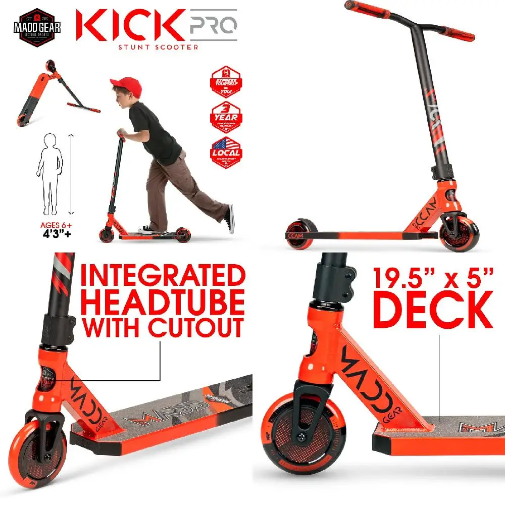 "Perfect for Skatepark Use! Beautiful, Strong, Lightweight Aluminum 5" Wide Deck Stunt Scooter - Ages 6+"
"Perfect for Skatepark Use! Beautiful, Strong, Lightweight Aluminum 5" Wide Deck Stunt Scooter - Ages 6+"