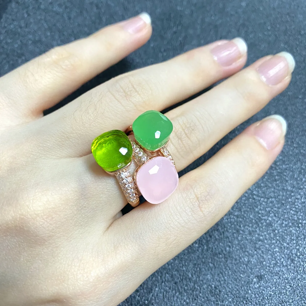3Pcs/Set Candy Color Square Ring Stacked Inlay Zircon Rose Gold Plated Pink Crystal Ring For Women Fashion Jewelry Gift
3Pcs/Set Candy Color Square Ring Stacked Inlay Zircon Rose Gold Plated Pink Crystal Ring For Women Fashion Jewelry Gift