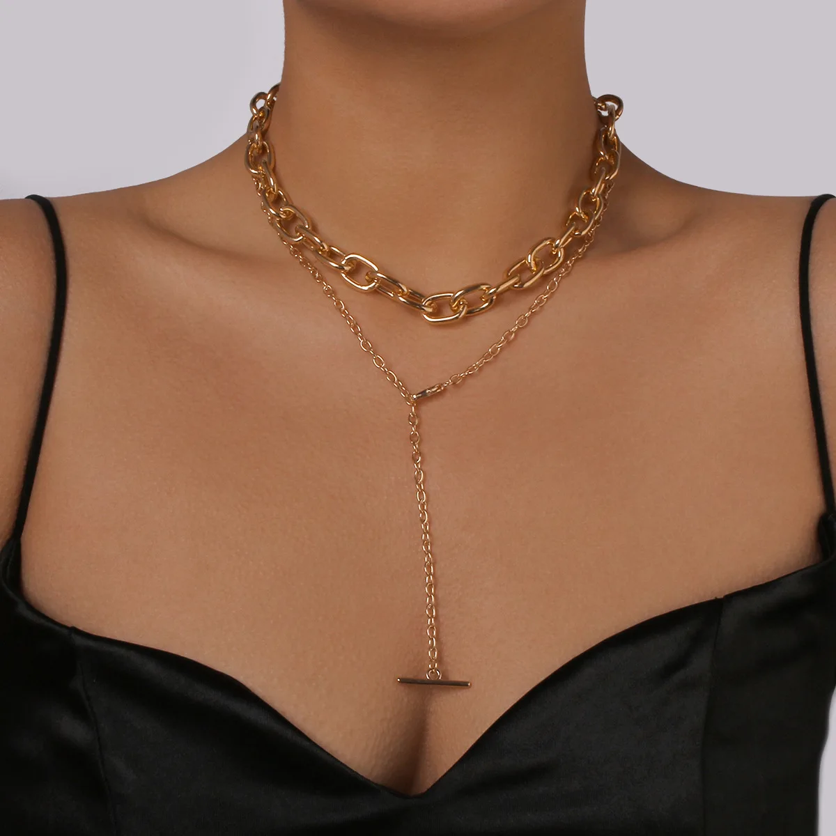 Metal T Tassel Long Pendant Necklace for Women Gold Silver Color Thick Clavicle Chain 2022 Fashion Jewelry Necklaces Female
Metal T Tassel Long Pendant Necklace for Women Gold Silver Color Thick Clavicle Chain 2022 Fashion Jewelry Necklaces Female