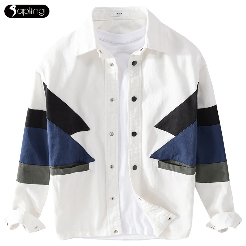 Spring Autumn Men's Fashion Jackets Patchwork Contrast Color Loose Handsome Man Shirts Coat American Casual Tooling Jacket Tops
Spring Autumn Men's Fashion Jackets Patchwork Contrast Color Loose Handsome Man Shirts Coat American Casual Tooling Jacket Tops