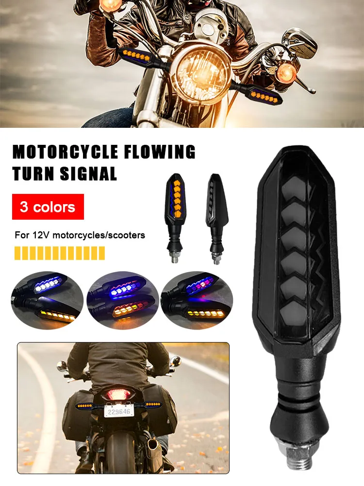 Motorcycle LED Flowing Turn Signal Universal 12V Flashing Daytime Running Light Running Water Warning Lamp for Motorbike Scooter
Motorcycle LED Flowing Turn Signal Universal 12V Flashing Daytime Running Light Running Water Warning Lamp for Motorbike Scooter