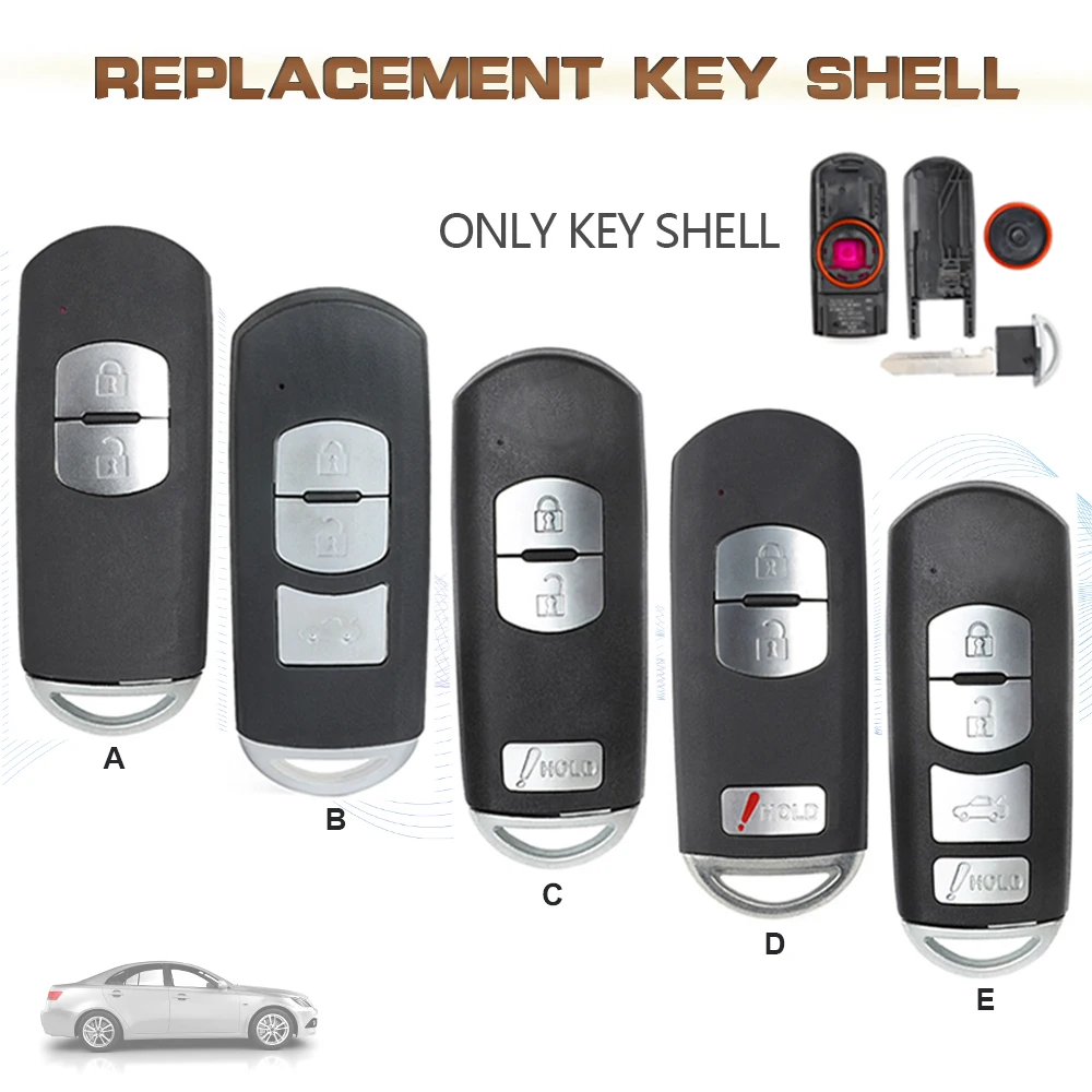 KEYECU for Mazda 3 6 CX-3 CX-5 2/3/4 Button Smart Remote Car Key Shell Case Fob Red Hold with Uncut Blade
KEYECU for Mazda 3 6 CX-3 CX-5 2/3/4 Button Smart Remote Car Key Shell Case Fob Red Hold with Uncut Blade