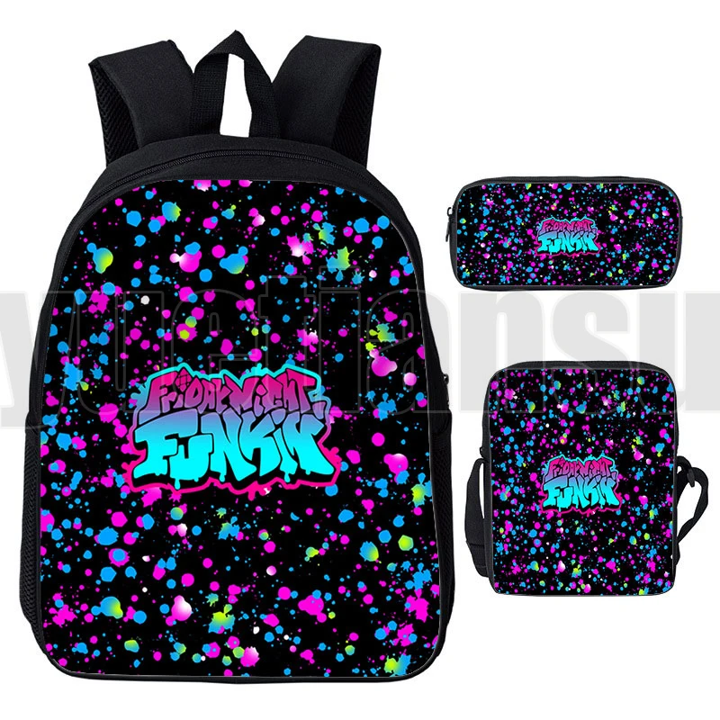 Сумка Funkin с 3D рисунком аниме 3 шт./компл. Fnf школьный ранец для ноутбука подростков