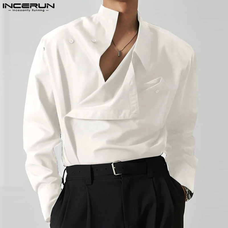 Stylish Hot Sale Tops INCERUN New Men Diagonal Placket Solid Simple All-matcg Blouse Casual Streetwear Long Sleeved Shirts S-5XL
Stylish Hot Sale Tops INCERUN New Men Diagonal Placket Solid Simple All-matcg Blouse Casual Streetwear Long Sleeved Shirts S-5XL
