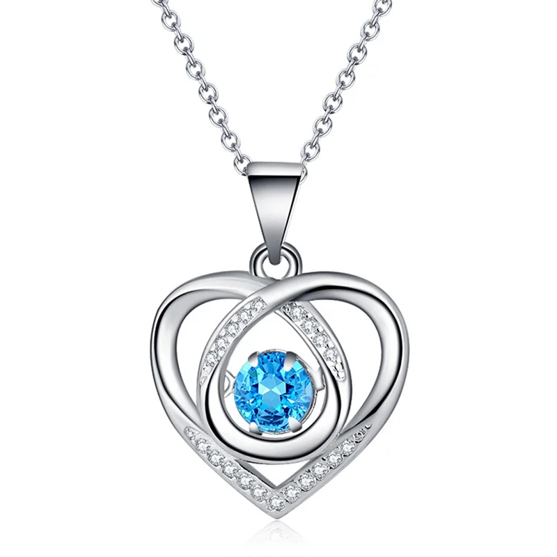 NEW Light Luxury Silver Color Necklace Beating Heart Blue Zircon for Women Valentine's Day Jewelry Gift Party
NEW Light Luxury Silver Color Necklace Beating Heart Blue Zircon for Women Valentine's Day Jewelry Gift Party