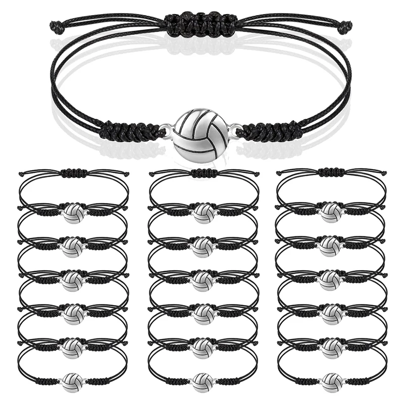 24 Piece Volleyball Bracelets, Volleyball Charm Bracelet, Braided String Bracelet With Volleyball Pendant Decoration
24 Piece Volleyball Bracelets, Volleyball Charm Bracelet, Braided String Bracelet With Volleyball Pendant Decoration