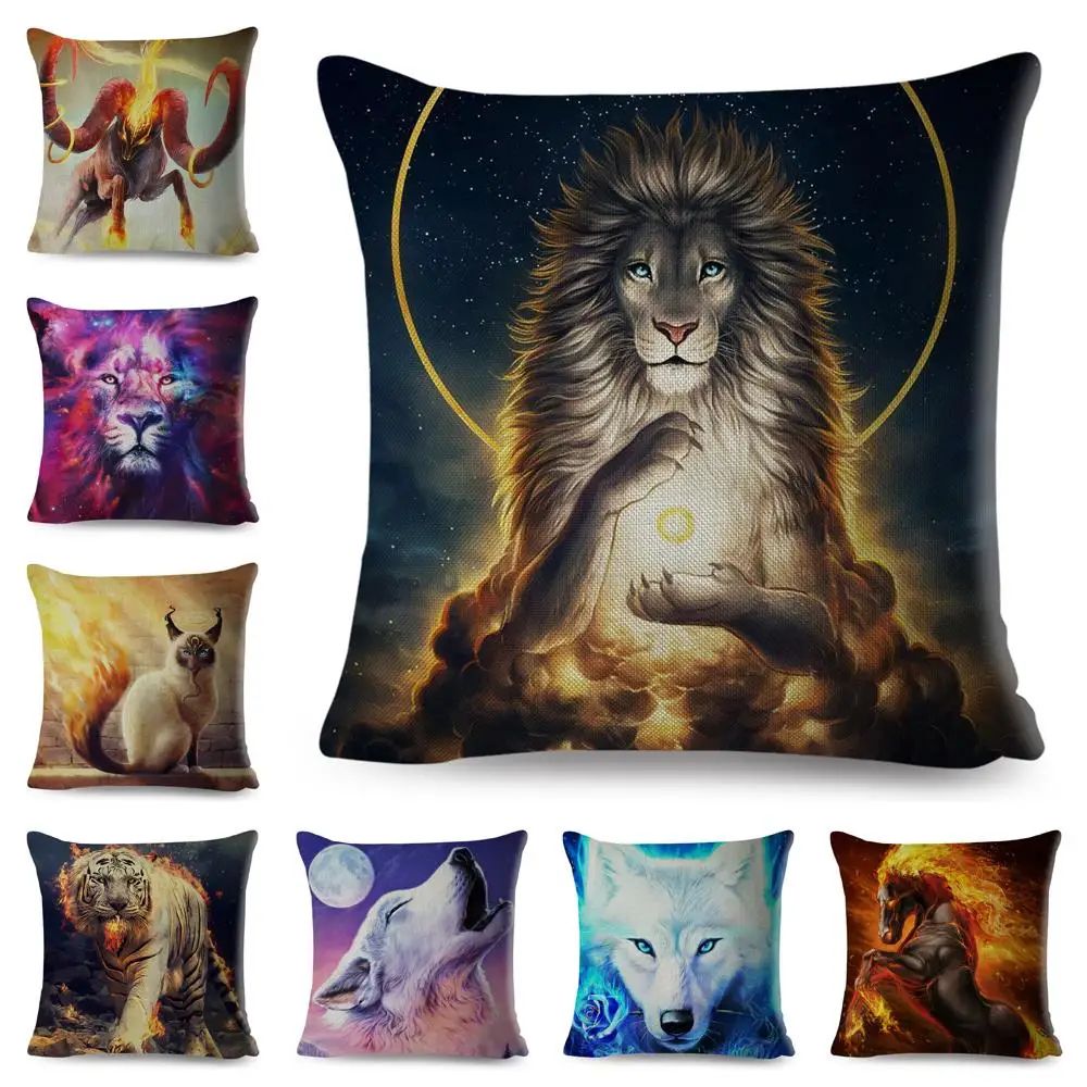Lion Wolf Horse Pillow Case Decor Cartoon Animal Cushion Cover Polyester Pillowcase Home 낚시방석 cojines decorativos para sofá
Lion Wolf Horse Pillow Case Decor Cartoon Animal Cushion Cover Polyester Pillowcase Home 낚시방석 cojines decorativos para sofá
