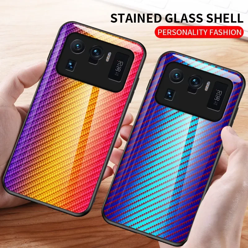 Luxury Carbon Fiber Tempered Glass Phone Case For Xiaomi 11T Pro mi 11 Ultra 11 Pro 11 Lite 5G Soft Bumper Edge Protective Cover
Luxury Carbon Fiber Tempered Glass Phone Case For Xiaomi 11T Pro mi 11 Ultra 11 Pro 11 Lite 5G Soft Bumper Edge Protective Cover