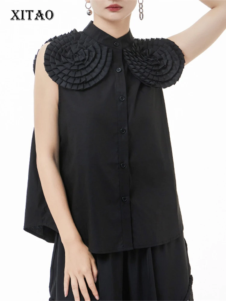 XITAO Lace Hoop Sleeveless Blouse White Black Pullover Single Breast Patchwork Small Fresh Solid Color Minority Shirt WLD8240
XITAO Lace Hoop Sleeveless Blouse White Black Pullover Single Breast Patchwork Small Fresh Solid Color Minority Shirt WLD8240