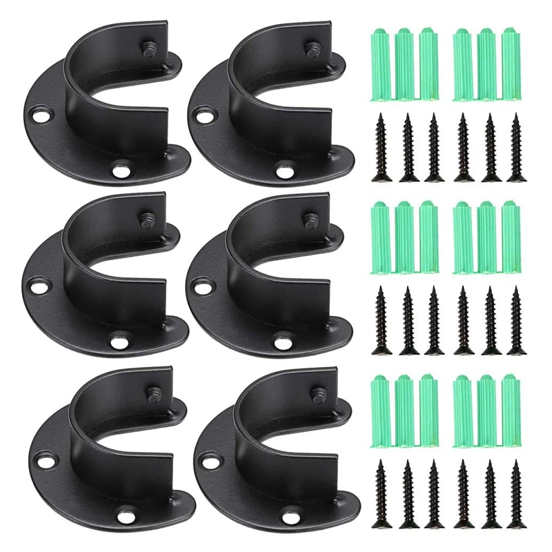 6 Pack Stainless Steel Closet Pole Sockets,Closet Rod End Supports Flange Rod Holder With Screws For Shower Curtain
6 Pack Stainless Steel Closet Pole Sockets,Closet Rod End Supports Flange Rod Holder With Screws For Shower Curtain