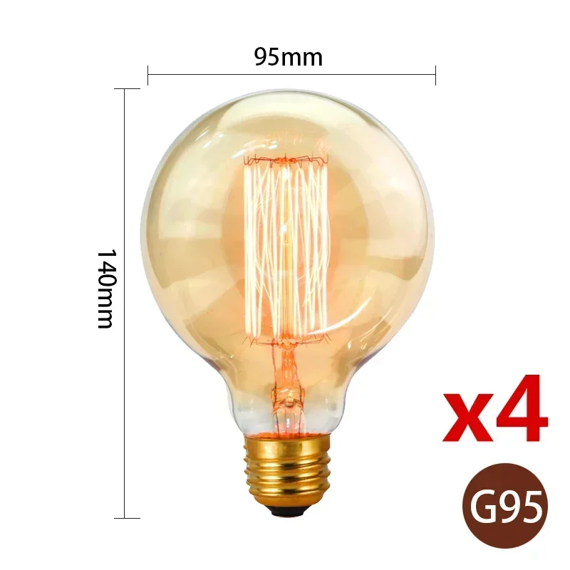 DEEMOPA лампы Эдисона 40 Вт E27 220 В набор из 4 штук 
DEEMOPA лампы Эдисона 40 Вт E27 220 В набор из 4 штук